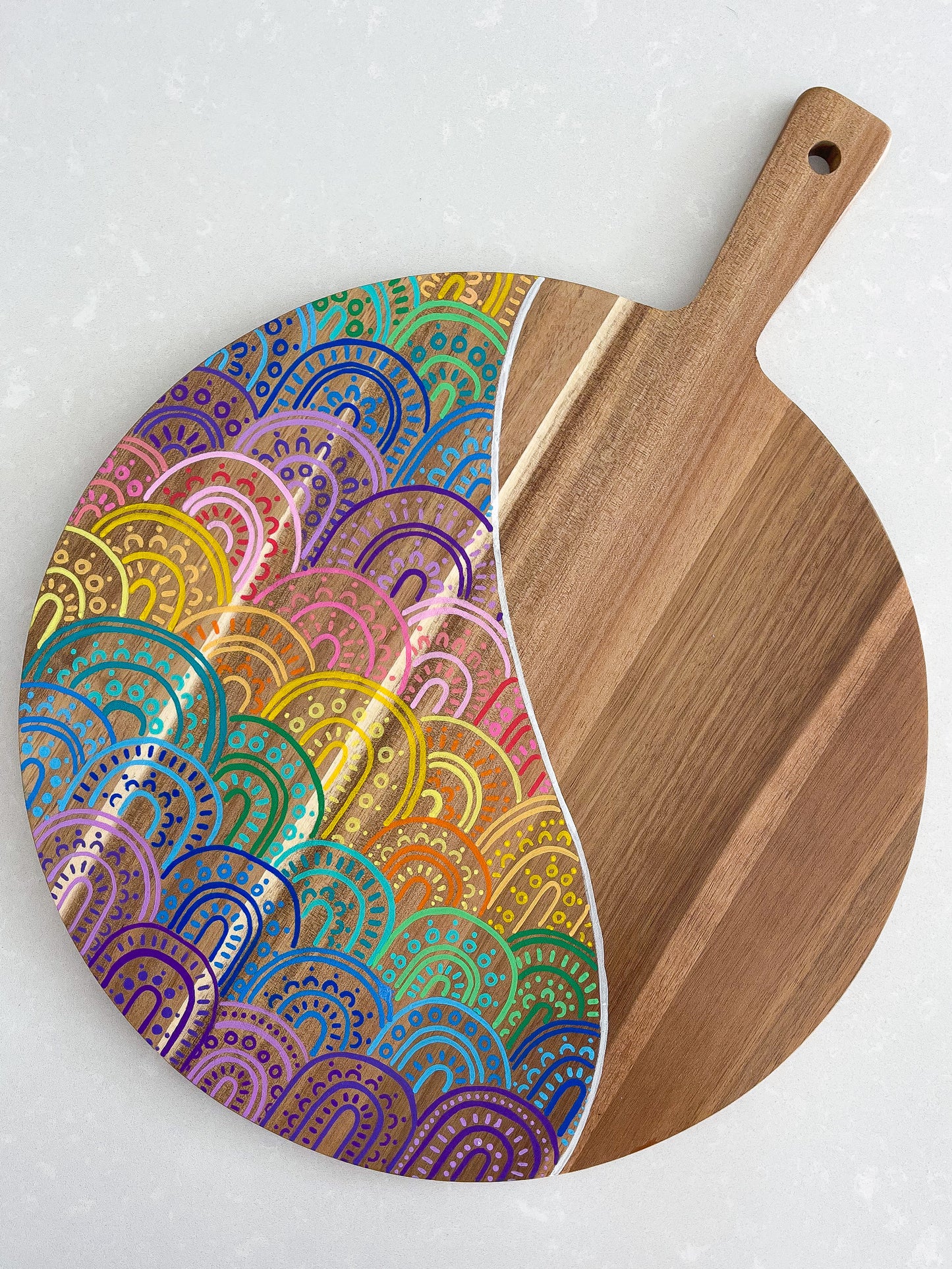 Round Serving Paddle - Rainbow Mountains